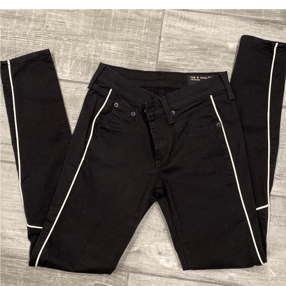 rag & bone Black Skinny Jeans with White Detailing New without tags - Picture 2 of 3